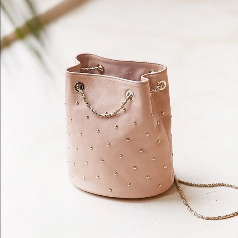 Sézane Hope bag nude/pink with gold studs
